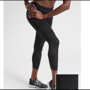 Athleta Black Velocity Laser Cut Leggings